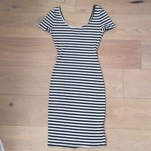 Black and white stripe dress in size small